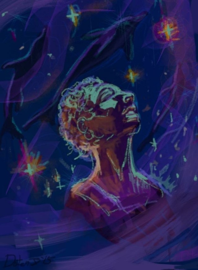 Okal Rel Saga. Pilot Ann of Rire thinks about jump hallucinations. Artist: Jeff Doten.